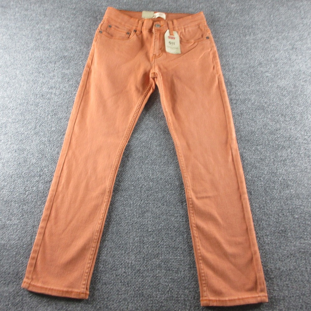 Levis 511 Jeans Boys 12 26x26 Orange Slim Stretch Denim Casual Adjustable Waist‎